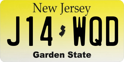 NJ license plate J14WQD