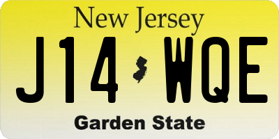 NJ license plate J14WQE