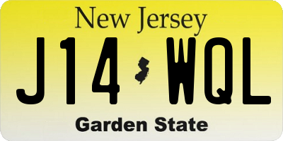NJ license plate J14WQL