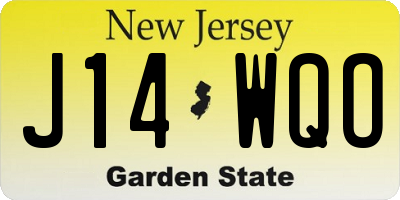 NJ license plate J14WQO