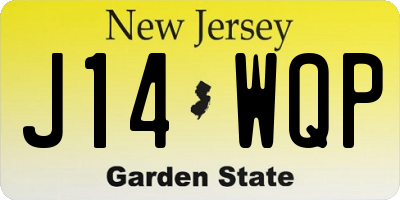 NJ license plate J14WQP