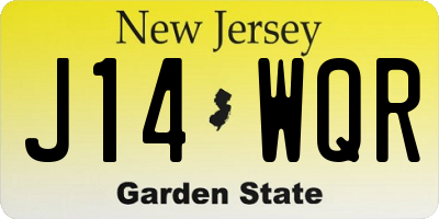 NJ license plate J14WQR