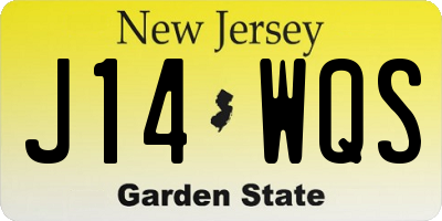 NJ license plate J14WQS