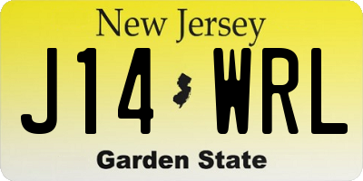 NJ license plate J14WRL