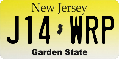 NJ license plate J14WRP