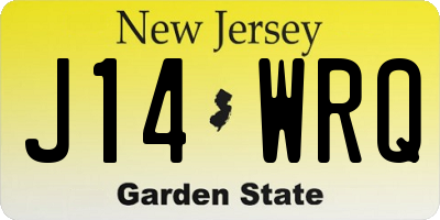 NJ license plate J14WRQ