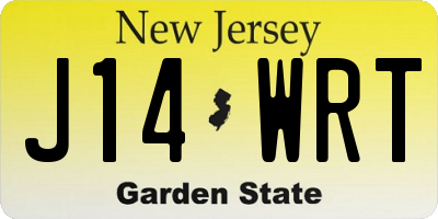 NJ license plate J14WRT