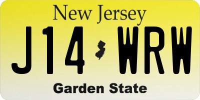 NJ license plate J14WRW