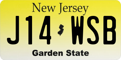 NJ license plate J14WSB