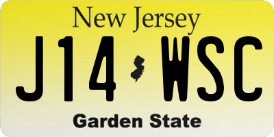 NJ license plate J14WSC