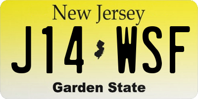 NJ license plate J14WSF