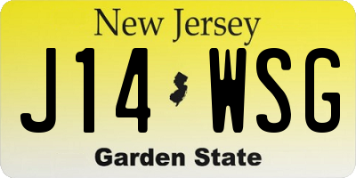 NJ license plate J14WSG