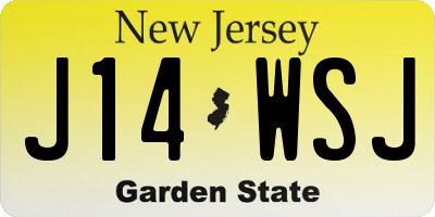 NJ license plate J14WSJ