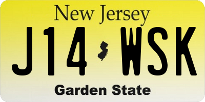 NJ license plate J14WSK