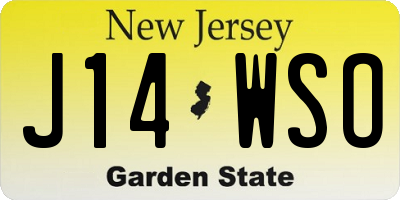 NJ license plate J14WSO