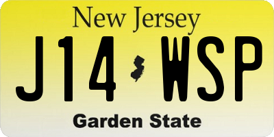 NJ license plate J14WSP