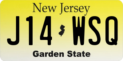 NJ license plate J14WSQ
