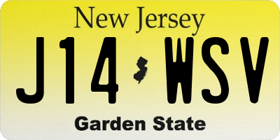 NJ license plate J14WSV