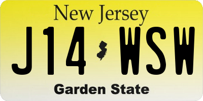 NJ license plate J14WSW