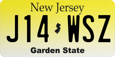 NJ license plate J14WSZ