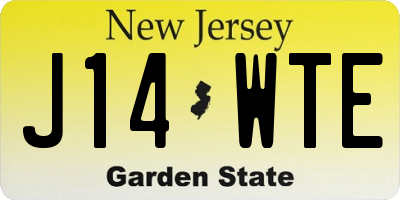 NJ license plate J14WTE