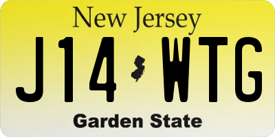 NJ license plate J14WTG