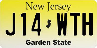 NJ license plate J14WTH