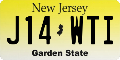 NJ license plate J14WTI