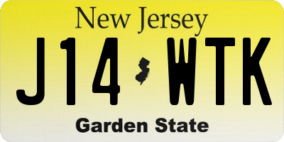 NJ license plate J14WTK