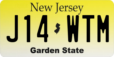 NJ license plate J14WTM
