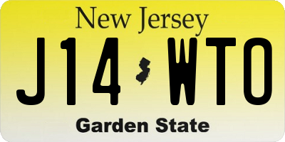 NJ license plate J14WTO