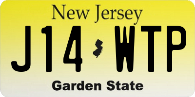 NJ license plate J14WTP