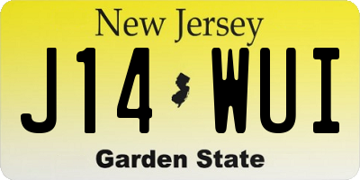 NJ license plate J14WUI