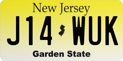 NJ license plate J14WUK
