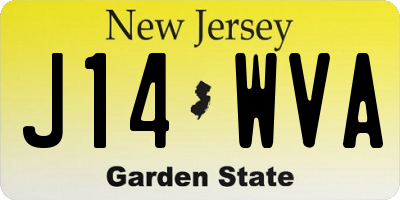 NJ license plate J14WVA