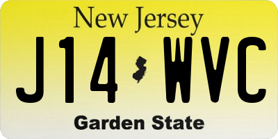 NJ license plate J14WVC