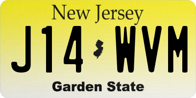 NJ license plate J14WVM