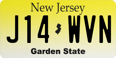 NJ license plate J14WVN