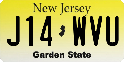 NJ license plate J14WVU