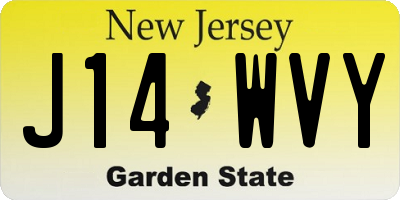 NJ license plate J14WVY
