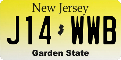 NJ license plate J14WWB