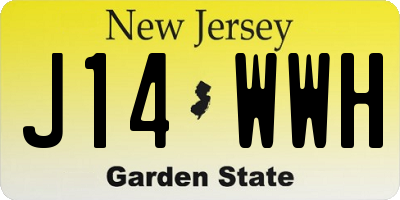 NJ license plate J14WWH