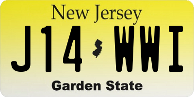 NJ license plate J14WWI
