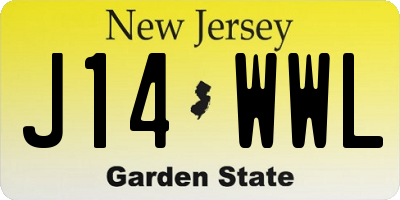 NJ license plate J14WWL