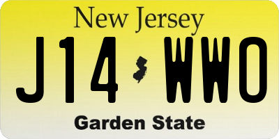 NJ license plate J14WWO