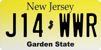 NJ license plate J14WWR