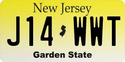 NJ license plate J14WWT