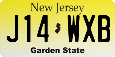 NJ license plate J14WXB