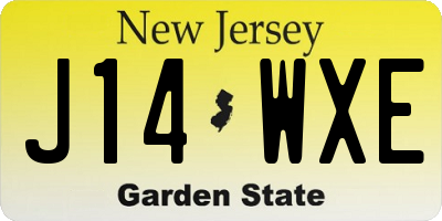 NJ license plate J14WXE