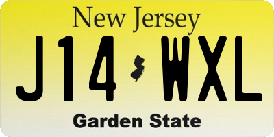 NJ license plate J14WXL